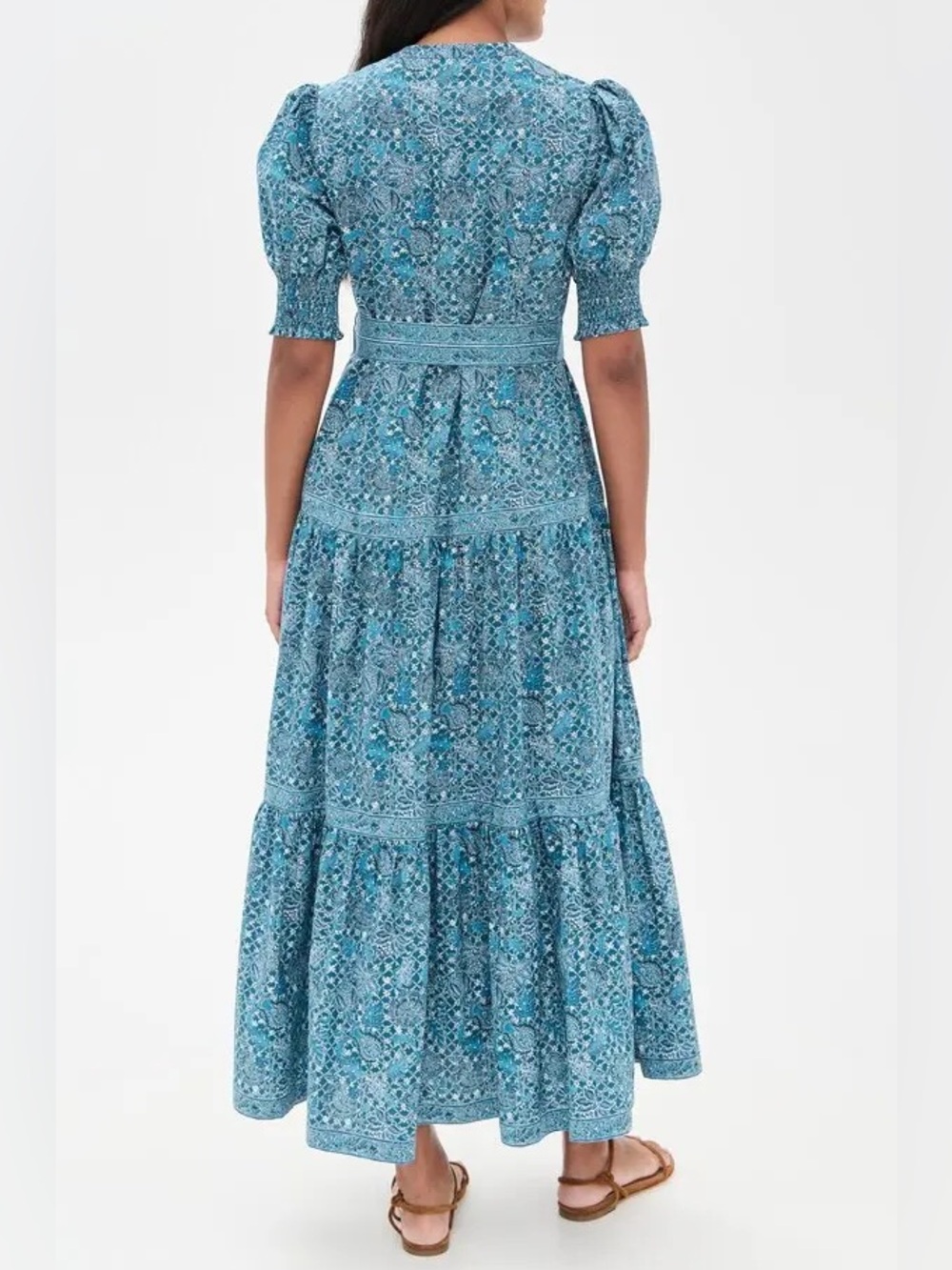 NWOT Hill House Home The Yara Dress - Timeless Navy Calico Trellis Size Small - Picture 5 of 10
